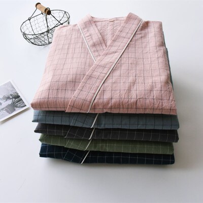 日式和服睡衣女男士春秋夏季纯棉棉布薄款宽松情侣汗蒸家居服套装