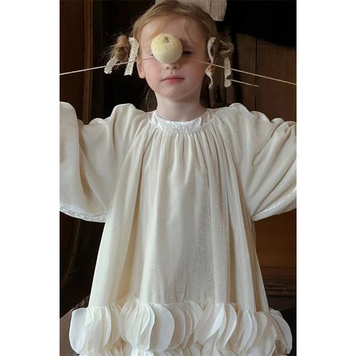 女童连衣裙秋装2024新款洋气宝宝甜美拼接花边公主裙儿童蓬蓬裙潮