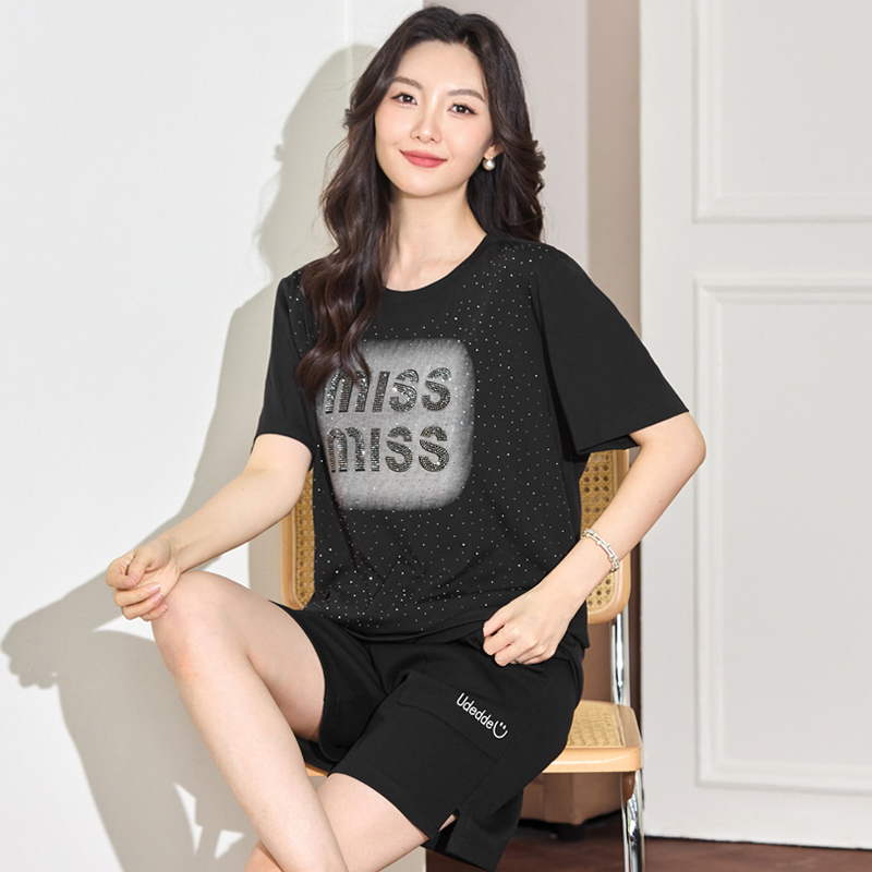 大码女装夏装胖妹妹百搭时尚休闲上衣200斤胖mm宽松显瘦短袖T恤衫