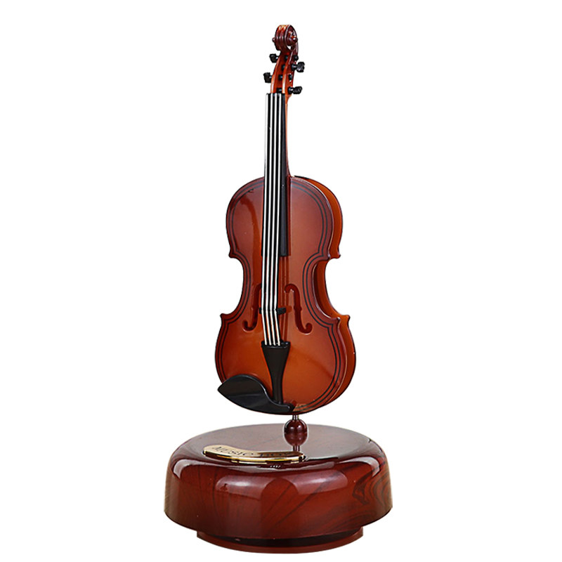 乐器音乐盒儿童发条式旋转吉他小提琴琵琶管乐生日八音盒音乐礼物