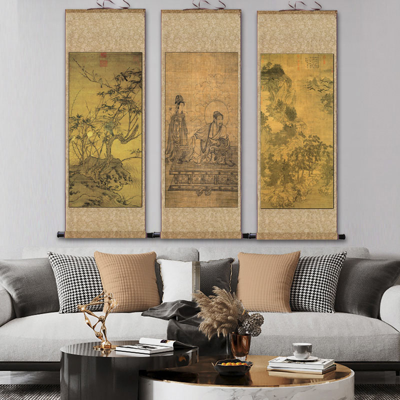 宋代名家字画赵佶挂画芙蓉锦鸡图花鸟画松严仙馆梅竹江山放牧国画