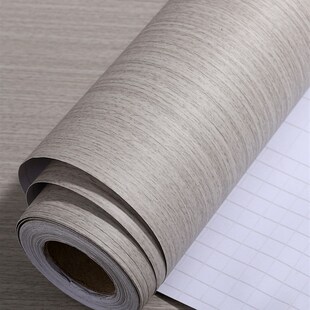 灰木纹贴纸自粘墙纸木纹纸柜子橱柜门木板旧家具翻新桌改色波音片