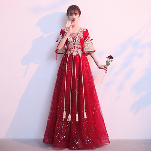 大码敬酒服2021新款宴会修身显瘦胖mm 加肥加大秋季回门200斤长裙