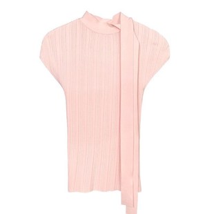 针织衫 性感显身材无袖 女上衣 撞色飘带小女人味修身 韩国东大门新款