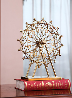 北欧风格摩天轮摆件旋转发光模型创意客厅家居电视柜房间软装饰品