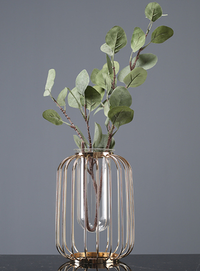 北欧金属创意水培容器皿绿萝插花花瓶简约客厅酒柜餐桌装饰品摆件