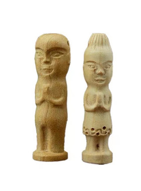 桃木人偶人像人男女款无漆木雕挂件婴儿产品DIY配饰雕刻小件摆件