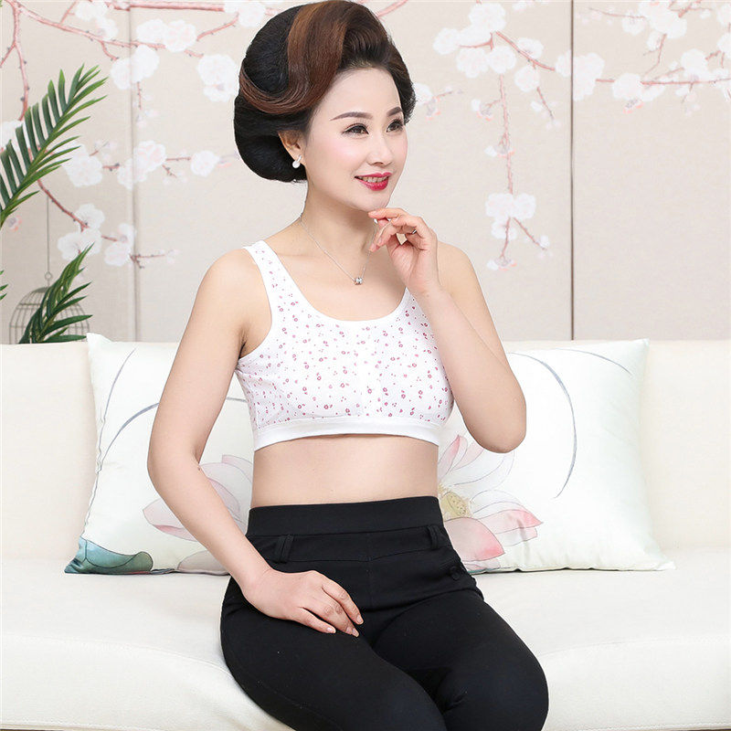 2件装中老年女士短背心内衣老人 夏季女全棉老太太吊带背心式纯棉