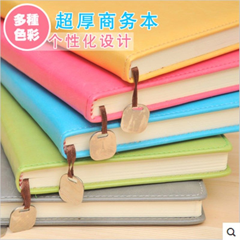 包邮文具创意皮面笔记本手帐记事本商务办公用品厚日记本子A5定制