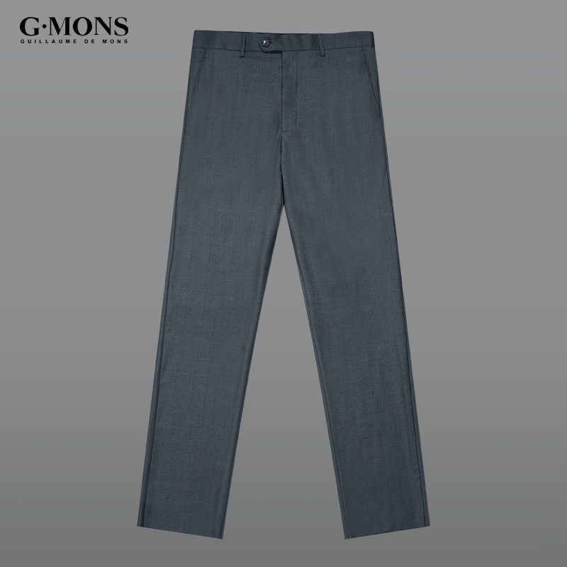 吉约蒙男士羊毛灰色西裤商务正装上班西装西服裤子直筒夏季