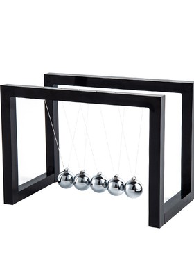 黑白色几何框架牛顿摆物理力量传递碰撞平衡球模型送老师学生礼物