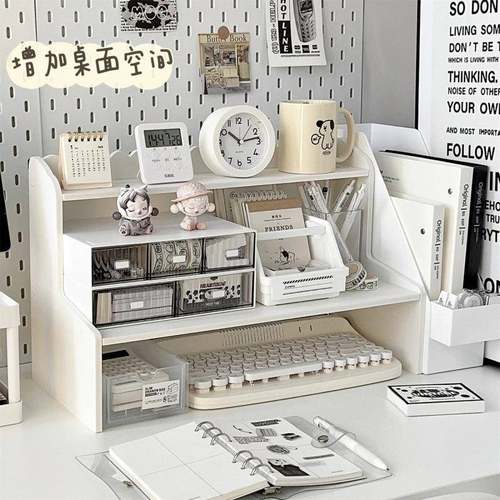 桌面置物架书桌收盒增纳高书架架办公工位神器in室s1风桌上收纳