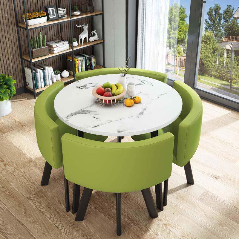 休小圆805桌咖啡台一桌四椅合奶茶店接小户型会客待洽谈办闲组公