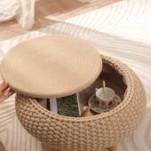 飘桌子小台茶几迷你极简圆桌可收纳阳客985家厅用可移动榻榻米窗