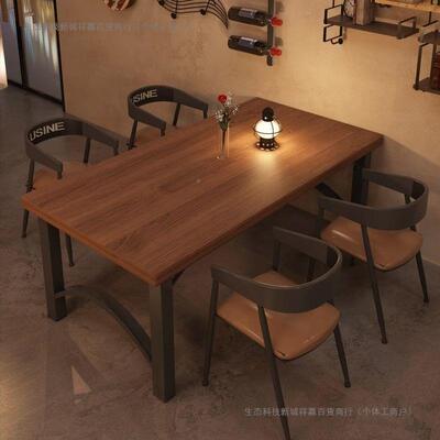 酒吧桌旧椅餐饮馆商用NTR长方形风桌子复古怀快餐烧烤店小酒桌椅
