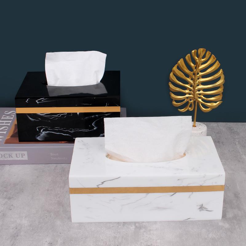 轻奢家纸巾盒客厅茶几简约创用意餐纸酒石店大理纹巾ffa54理抽纸