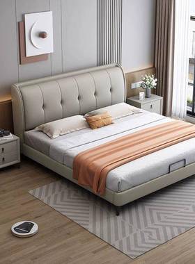 现代约款DVK主卧小户型1.8米婚双人床新轻奢软包小户型储简物布艺