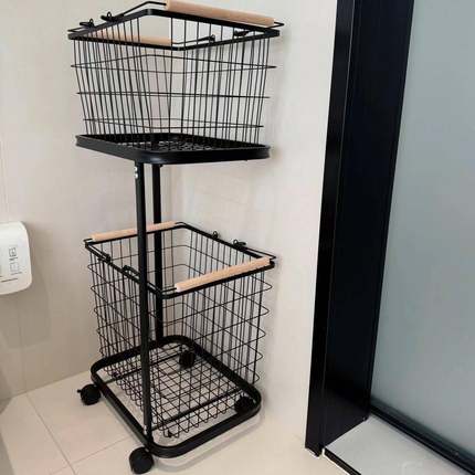 衣篮家用铁艺洗万向轮VVC推车衣纳脏篮脏衣收篓