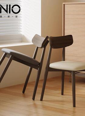 实小木餐椅户家用现代简胡约实木椅子型白蜡木桃木色41704原木餐