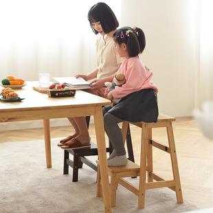 实木阶凳梯家用客厅换鞋 凳创意多功简能楼凳梯LND凳高板凳约可折