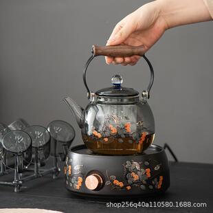 c12茶壶煮煮茶器玻璃煮茶壶茶炉具烧水壶家用茶小型电热陶炉茶耐