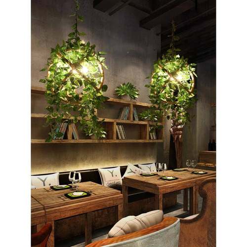 厂家胡桃植物吊复古性工业风酒灯馆厅吧台71996餐花店装饰创意个