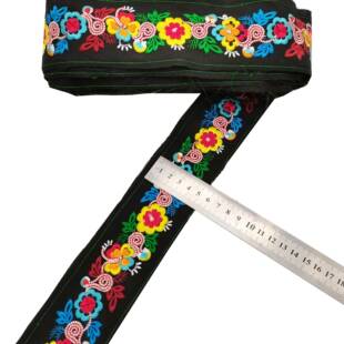 少数民族服装 花边民服YN民族花族饰童 古花边辅绣料中国复风刺条码