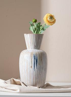 梦白色瓶号流釉花北大欧i白色流釉ns风简约水培花器酒店民宿乐艺