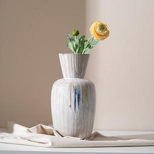 梦白色瓶号流釉花北大欧i白色流釉ns风简约水培花器酒店民宿乐艺