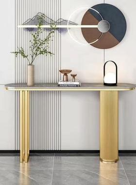 轻奢客厅玄关桌超HHF代窄极窄意弧形式靠墙玄关桌简现端景台条约
