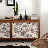 复古印花门贴纸家具翻新防防潮水柜子衣柜推拉旧床头82617改造墙