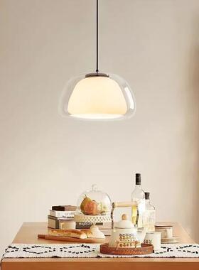 北欧餐灯丹果麦27427奶油风冻玻璃单头小吊灯岛台吧台厅桌灯餐现