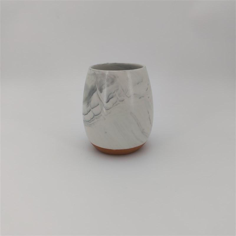 陶瓷轻奢洗漱杯大理石纹刷牙杯北欧牙刷杯素陶磨砂漱口杯浴室用品