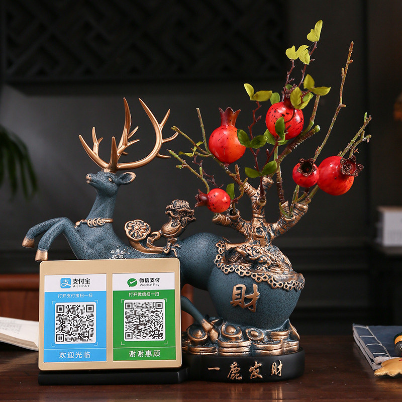 创意网红开业礼品前台二维码收款摆件新店开张礼物送礼招财装饰品