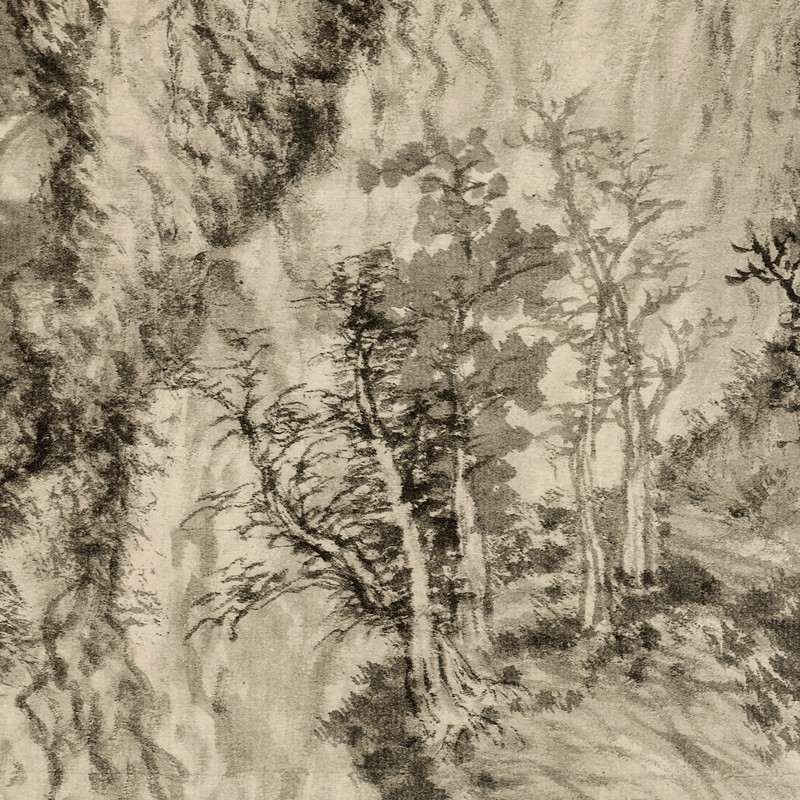 王蒙青卞隐居图高清国画山水彩色临摹画稿微喷原大画心仿古山水画