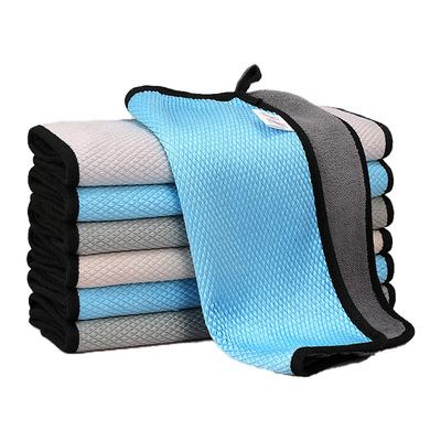 双面加厚加大鱼鳞抹布擦玻璃专用无痕吸水毛巾厨房家用清洁懒人布