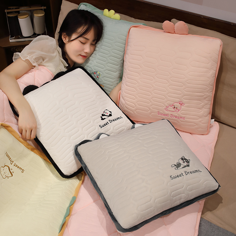 夏季多功能凉感抱枕被子两用二合一毯子办公室午睡空调夏凉被夏天