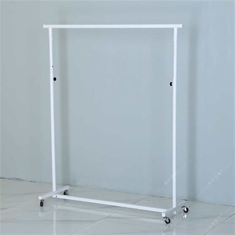 折叠铁艺服装店展示架单杠落地式挂衣架夜市地摊晾衣架家用中岛架