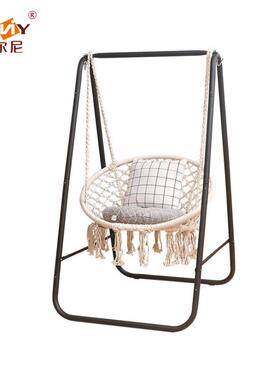 in棉千s风室苏内秋吊床白色吊床支架绳网室内吊篮流NMW款吊床椅