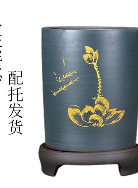 紫花兰花盆清仓家用Yda6CrwQ子兰盆兰草室内砂花卉盆大口径君带托