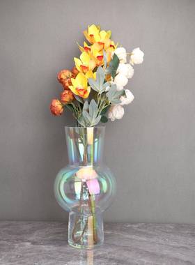 式玻璃大肚花器摆软件样板装房欧001售楼部书房客厅餐厅玄关花瓶