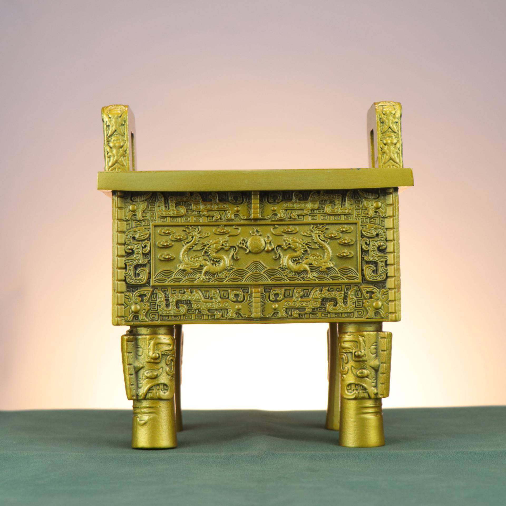 杨铜记双家居办室铜鼎摆件公厂家0111铜鼎铜鼎龙财富宝鼎