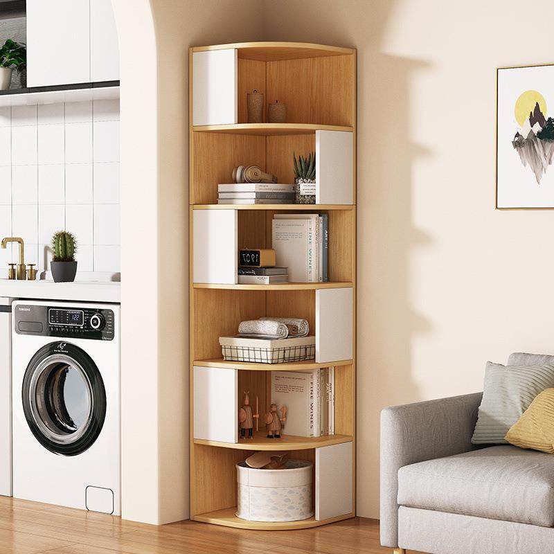 角柜置轻奢级感转物架书架落FPB地高简易小型家用客厅角转角书柜