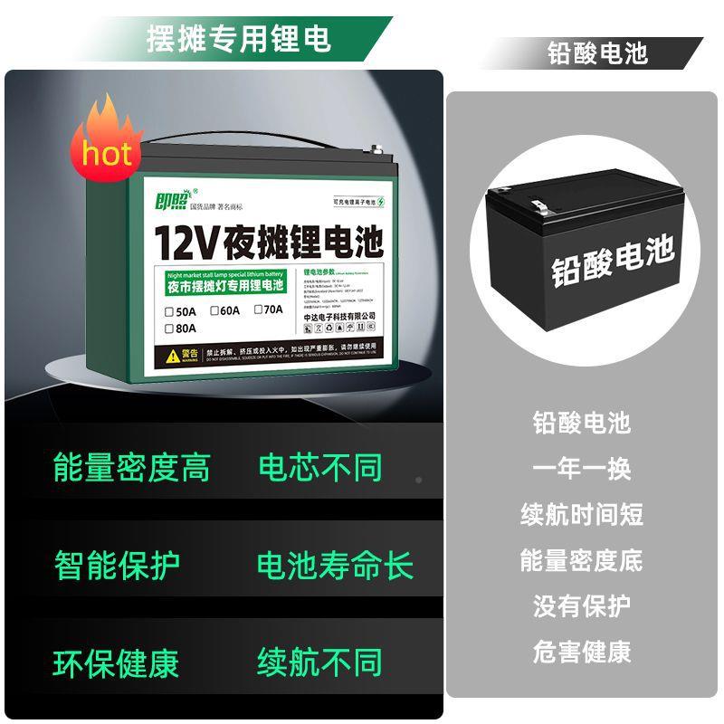 12电瓶摆地摊电瓶夜灯箱专用12V860锂电池大容量市摆用摊1伏2V蓄