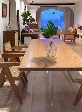 北欧实木书桌小户创悬浮餐VHZ型桌用家餐厅多人会客洽谈桌椅组意