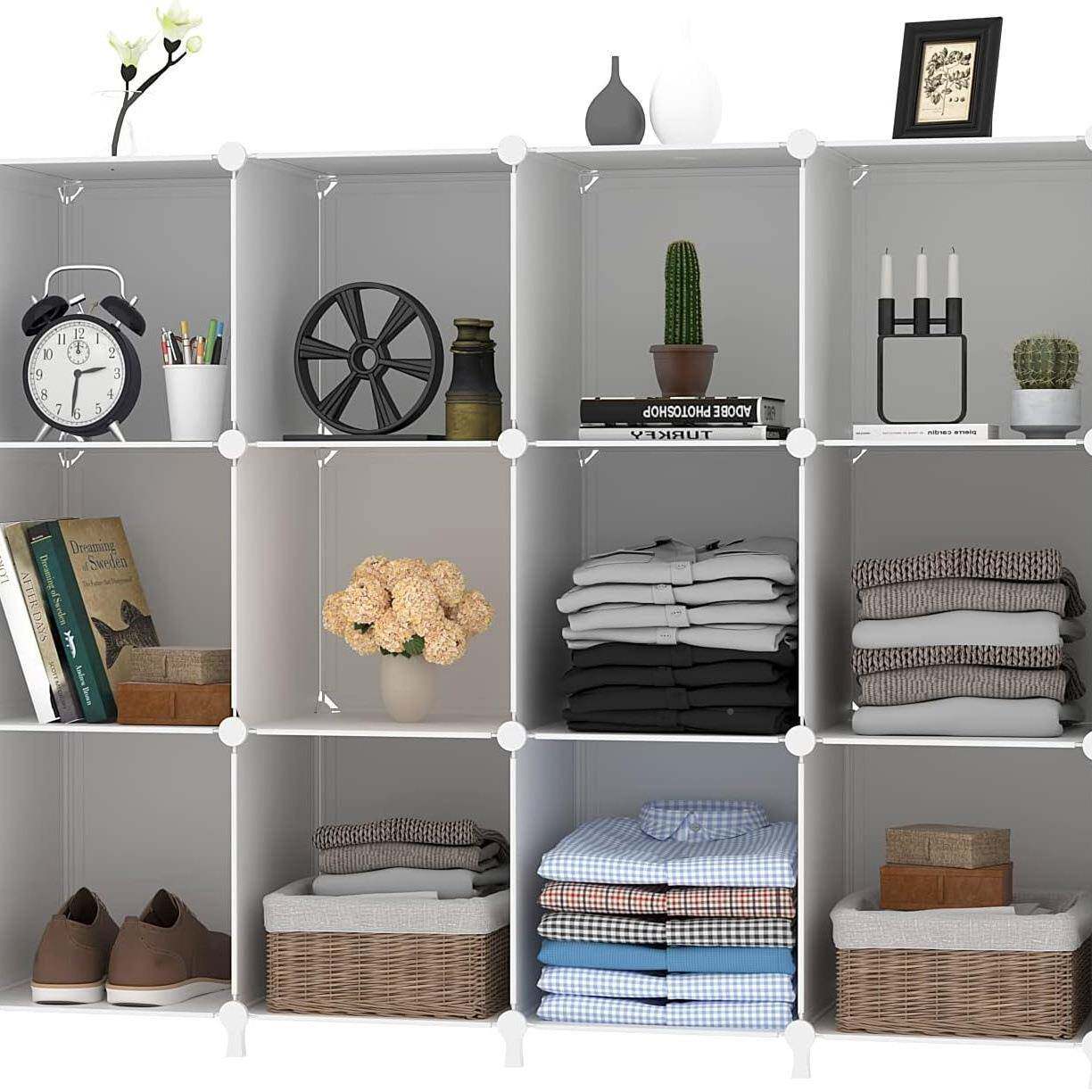 多层拼接收纳置物架家用易拼接塑料书架YC-SNJ-0学宿生舍安装塑简