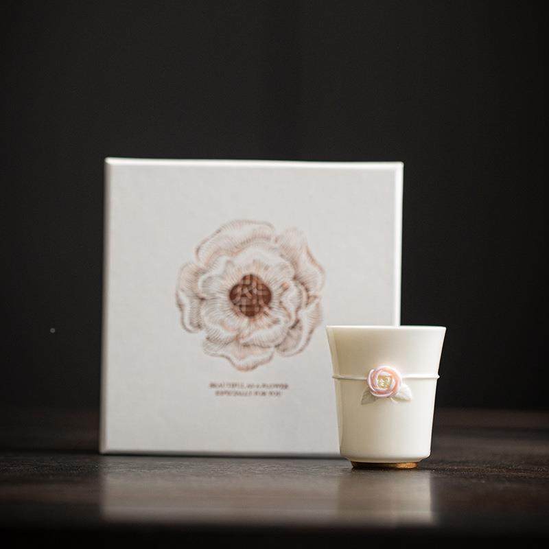 手捏花主人杯香茶杯功夫茶品茗杯单ASY2235杯女闻专用小士茶盏工