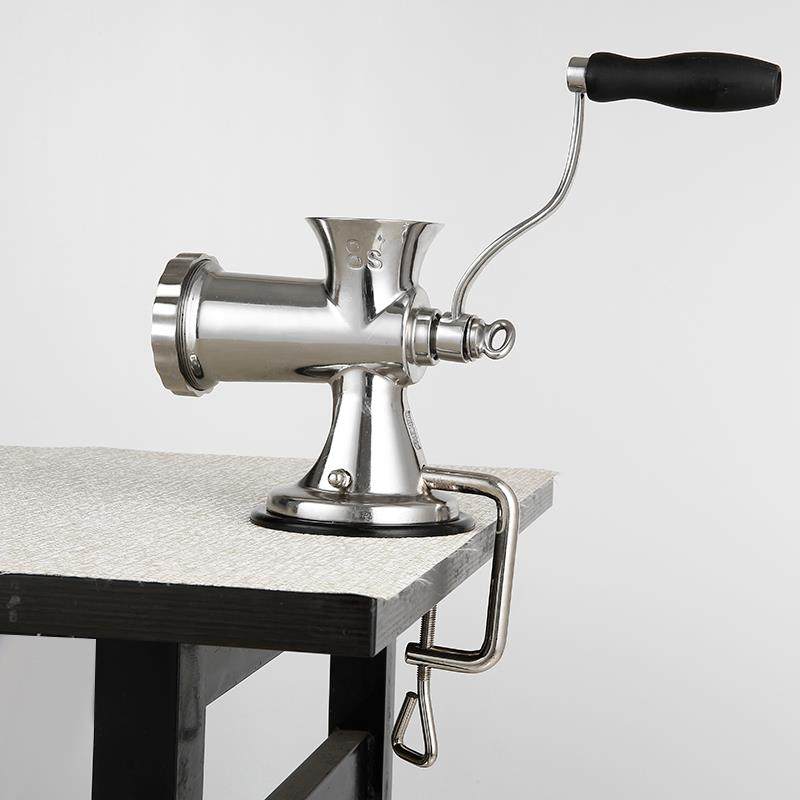 晶帆理3CIF04不锈钢手绞肉机家用手动摇肉机料机碎绞馅机灌香肠机