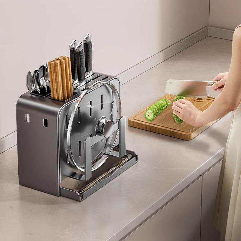 不锈钢架刀收厨房砧D13板锅盖一体纳架面多功能置物架放菜板台刀