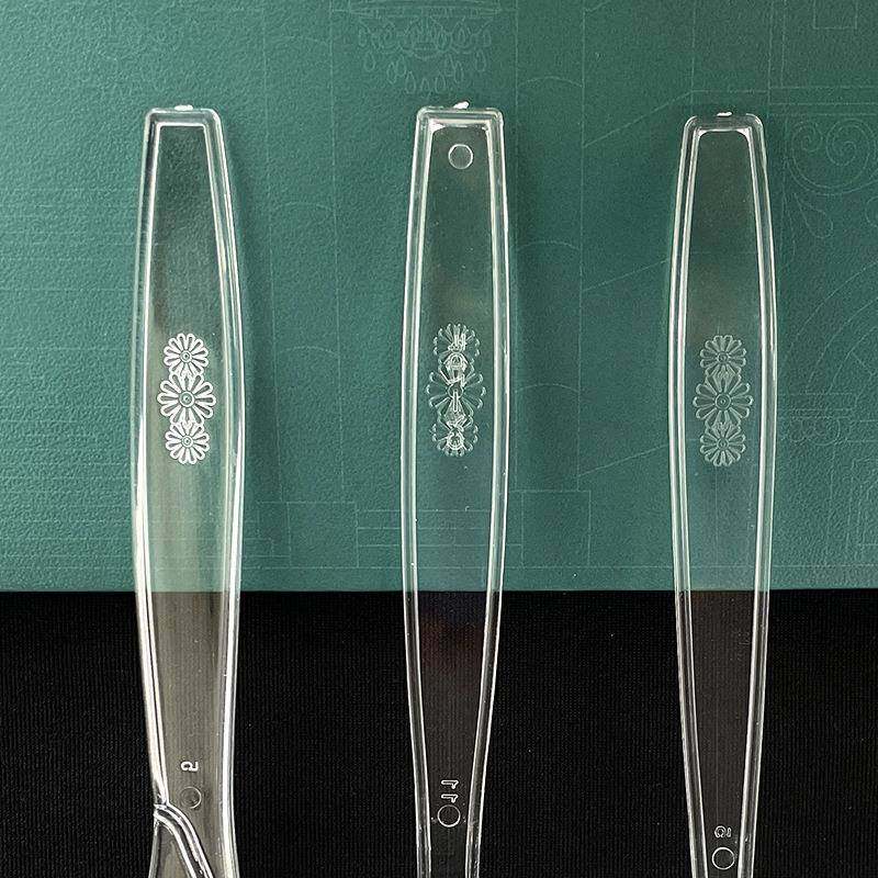 PS7牛寸刀叉勺塑料一次加透厚明西餐排刀IMH叉甜品勺轻食沙拉叉性